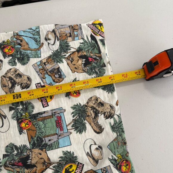 Jurassic Park Universal Studios Dino Print Short Sleeve Button Up Shirt Mens XXL - Picture 9 of 9